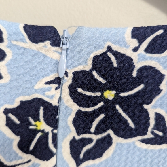 Eliza J Blue and White Shift Floral Mini Dress Resort A Line Crochet Bnwot 8 - Picture 5 of 14